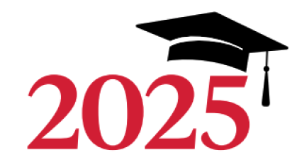 Year 2025 with graduation cap