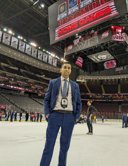 Dr. Shah at the ice rink.